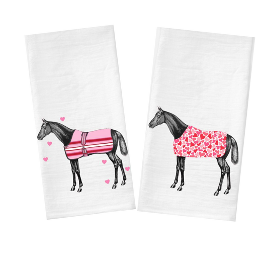 The Style of the Sporting Life™ Lilly Horse Hearts Tea Towel - Set of 2