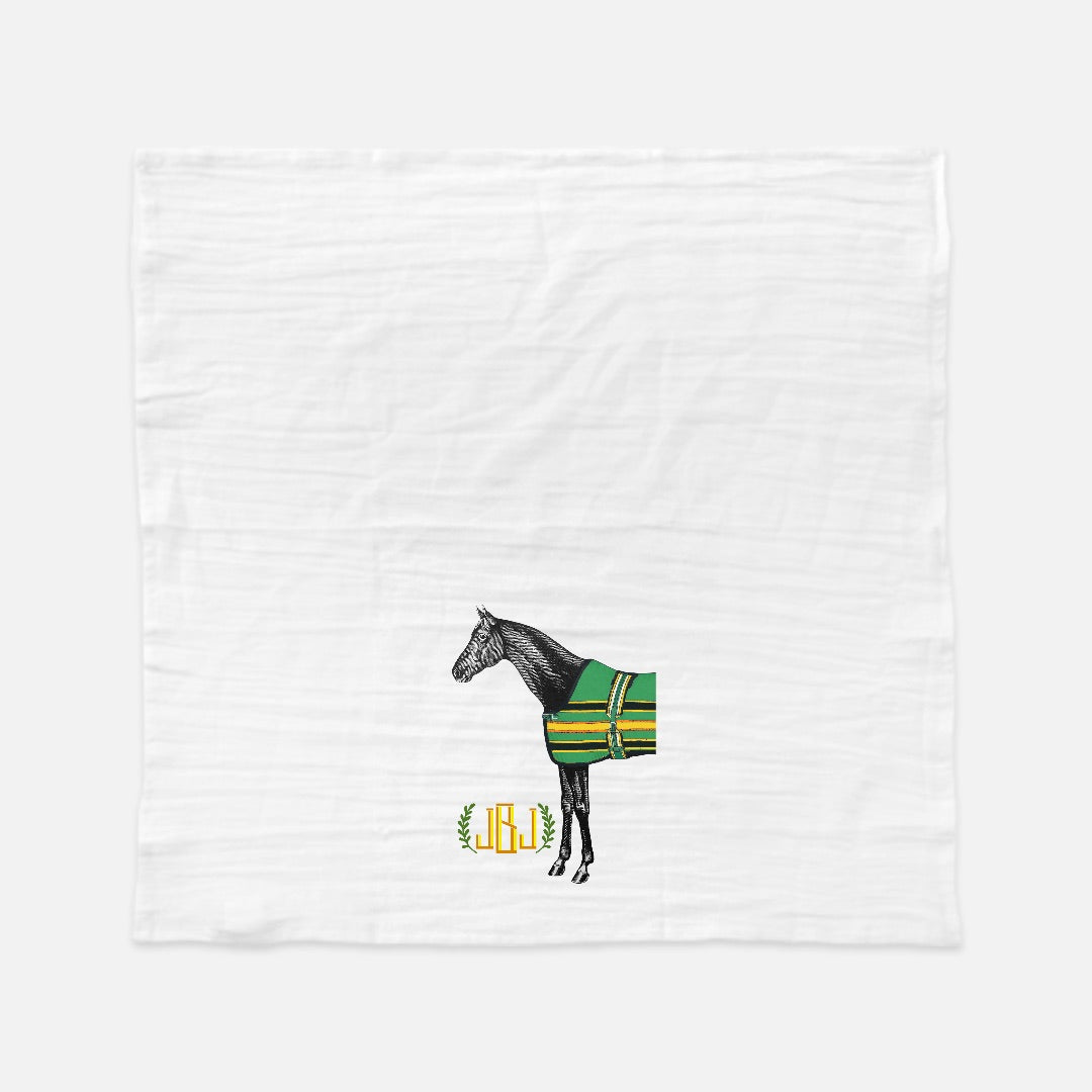 The Style of the Sporting Life™ Personalized Lilly Horse Luck of the Irish Tea Towel - Set of 2