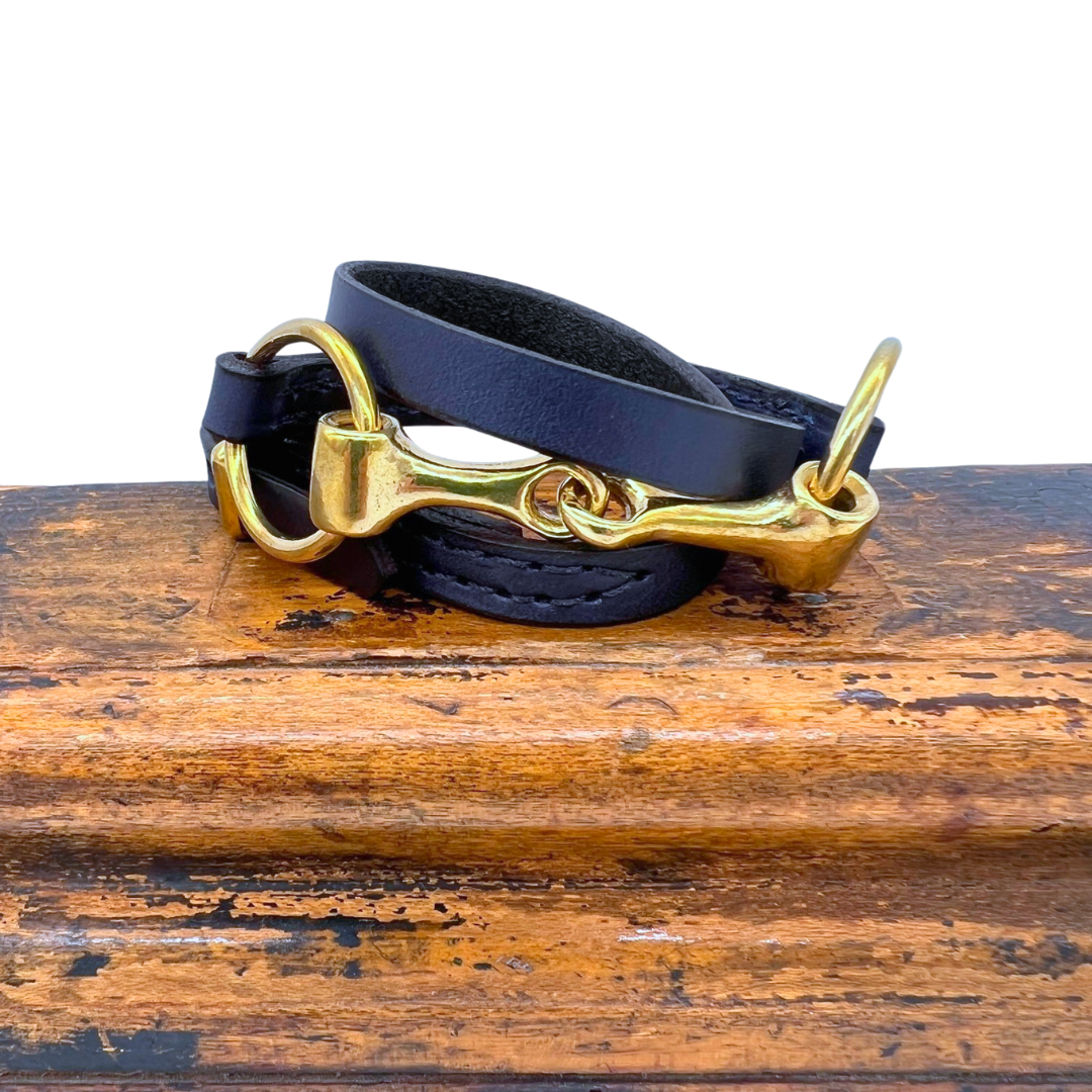 Snaffle Bit Bridle Leather Wrap Bracelet