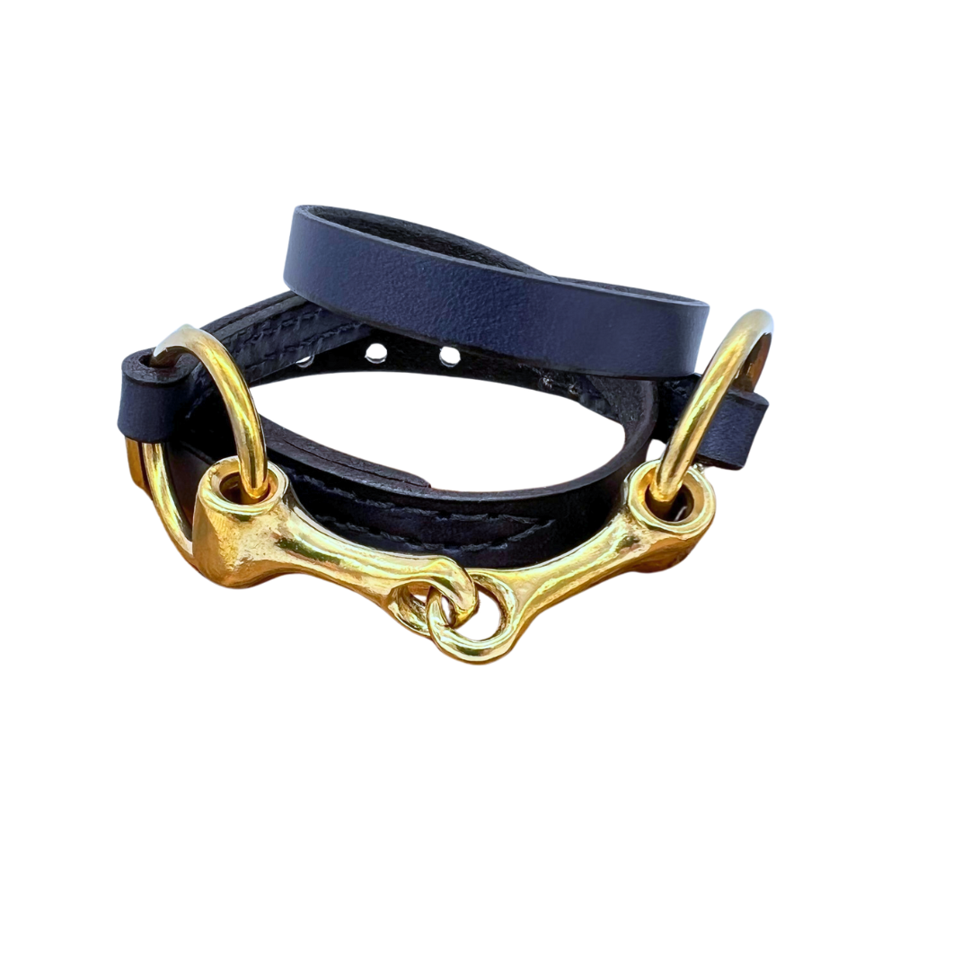 Snaffle Bit Bridle Leather Wrap Bracelet