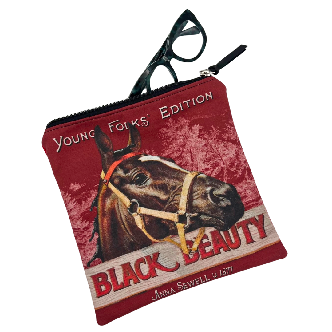 Black Beauty Horse Square Pouch
