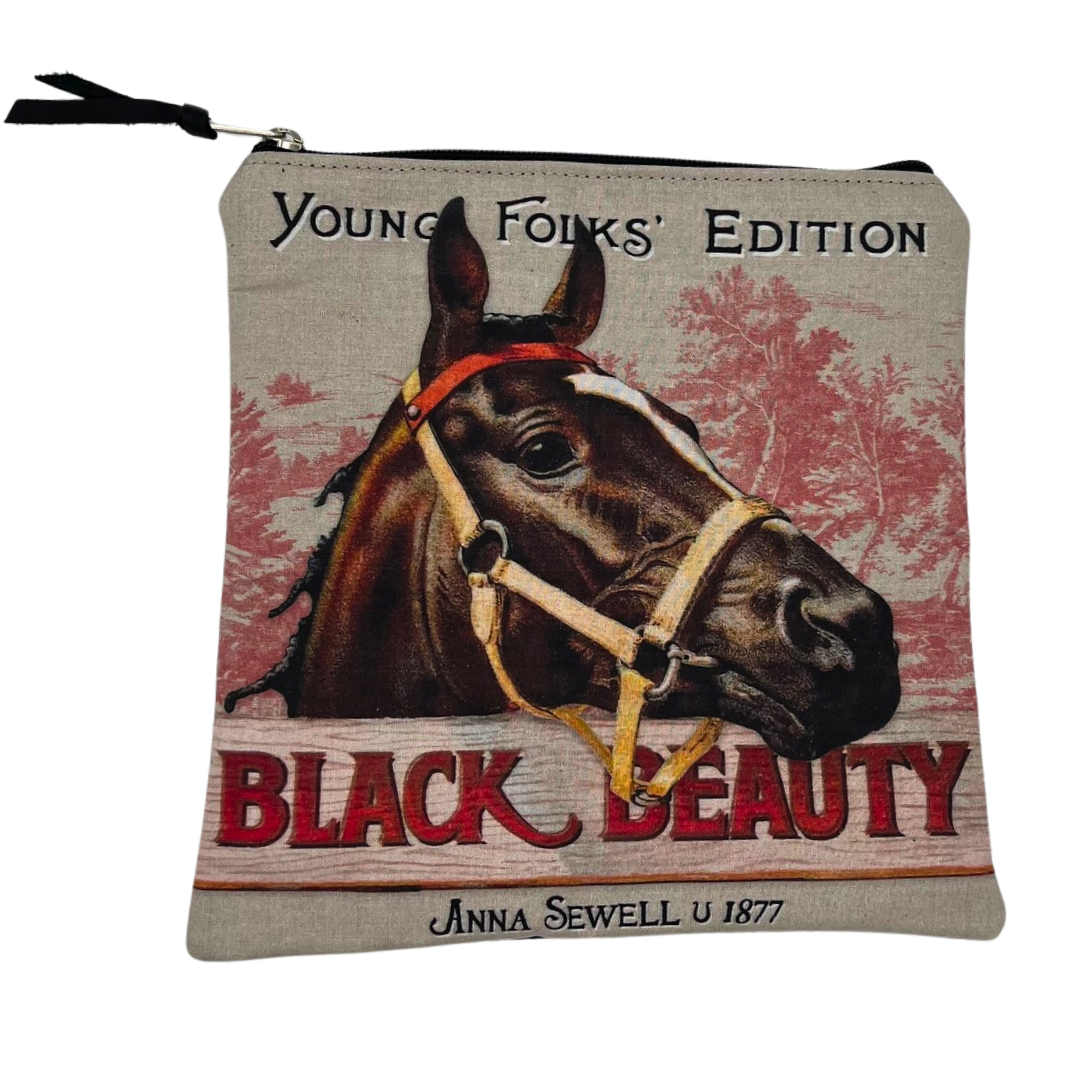 Black Beauty Horse Square Pouch