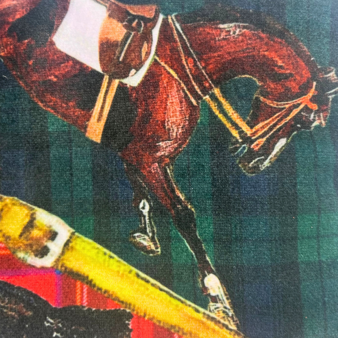 Tartan Horses Velvet Tassel Clutch Pouch - Limited Edition