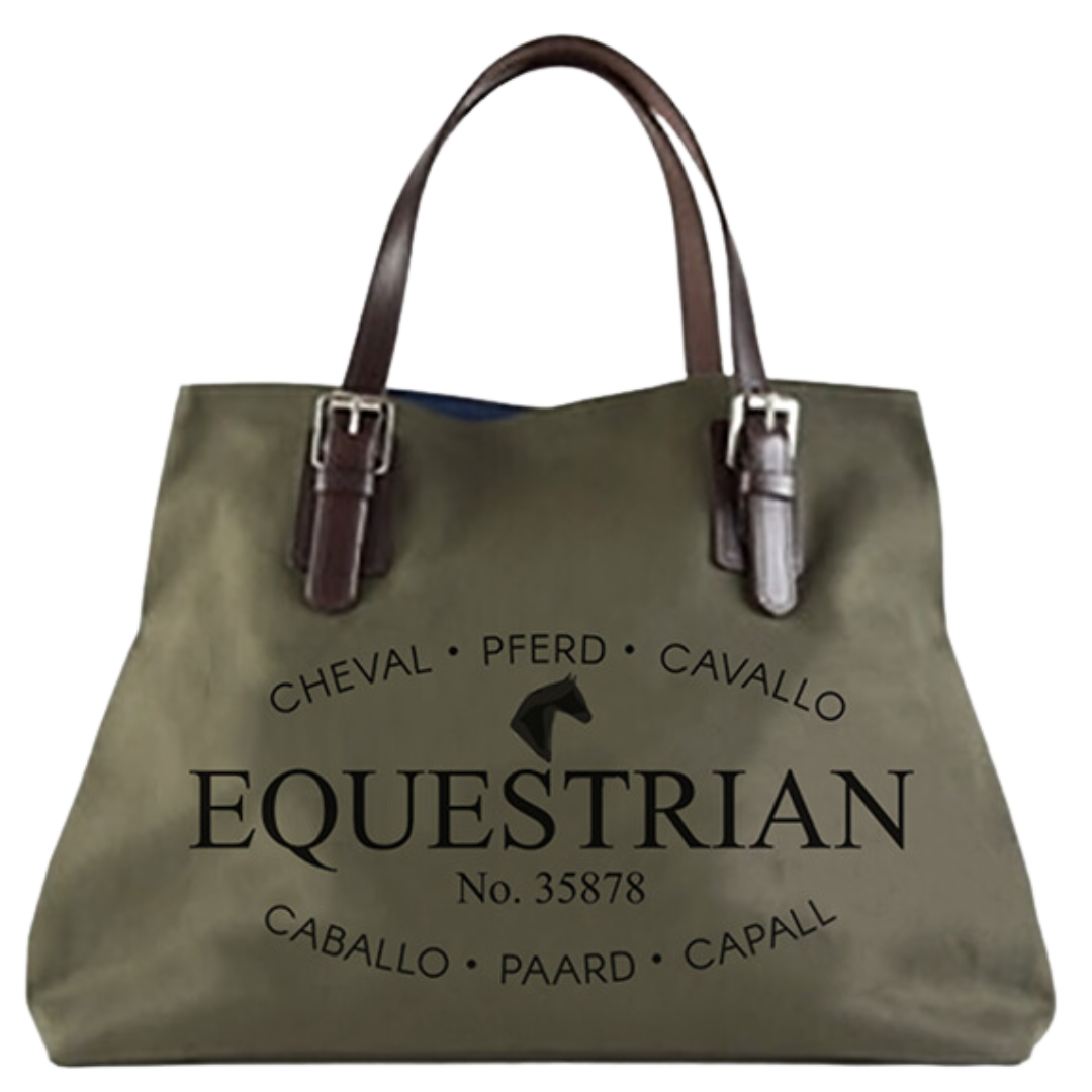 Equestrian Racing Tote Navy Chestnut