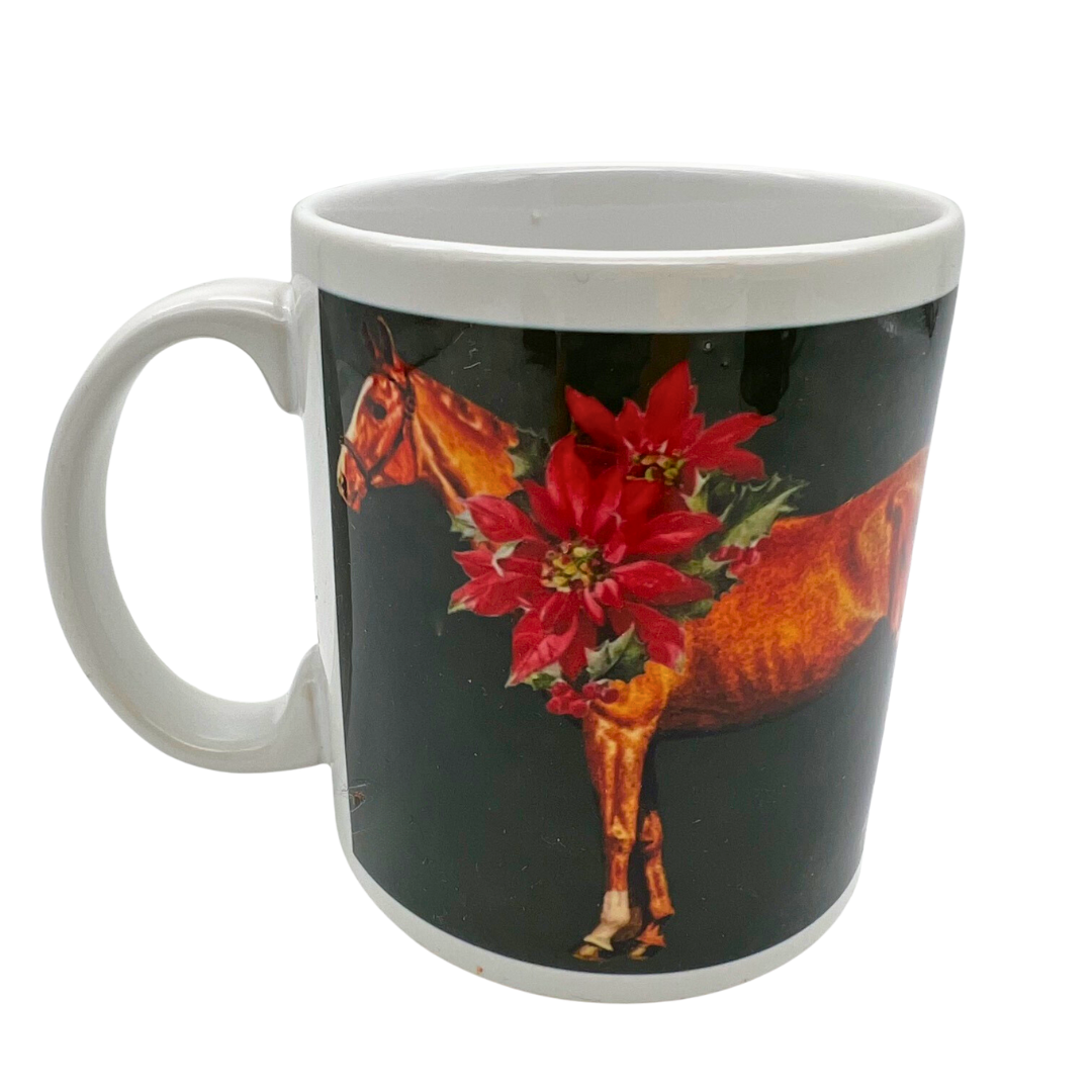 Poinsettia Horses Mug Set