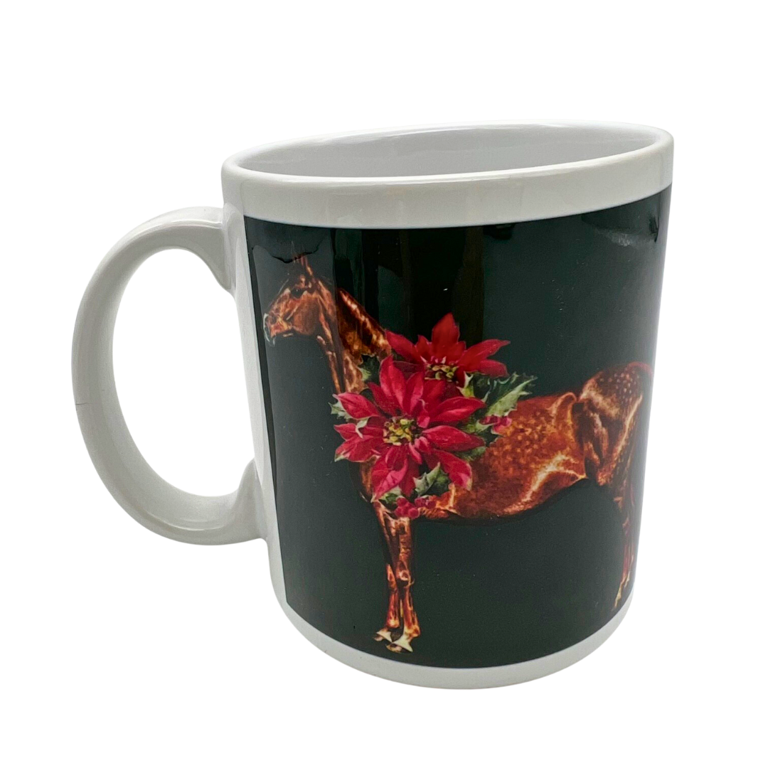 Poinsettia Horses Mug Set