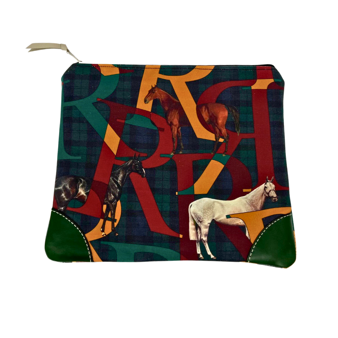 Stable Pouch Medium in Black Watch Tartan Double R Equestrian