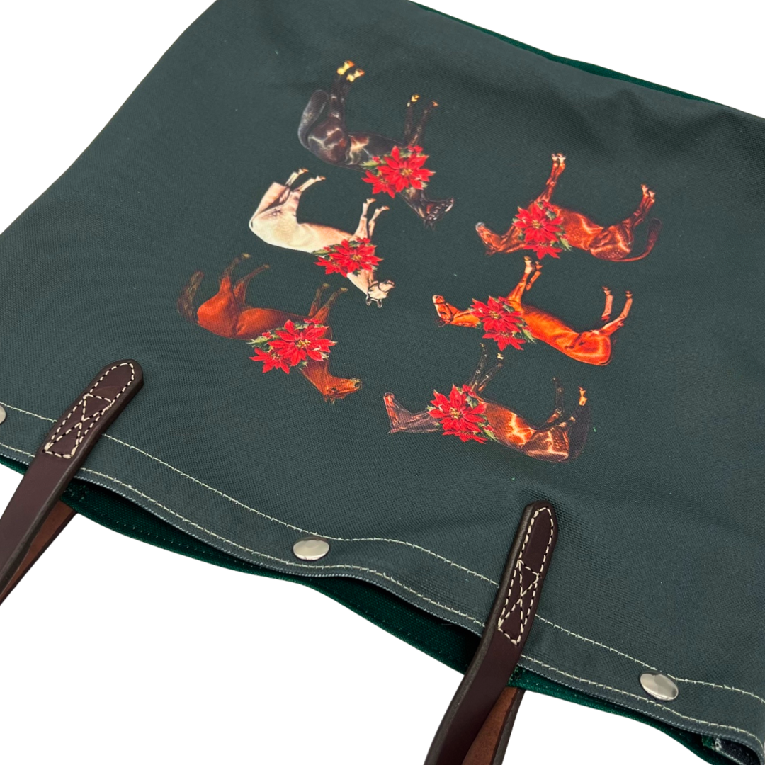 Rebecca Ray Simple Tote in Poinsettia Horses