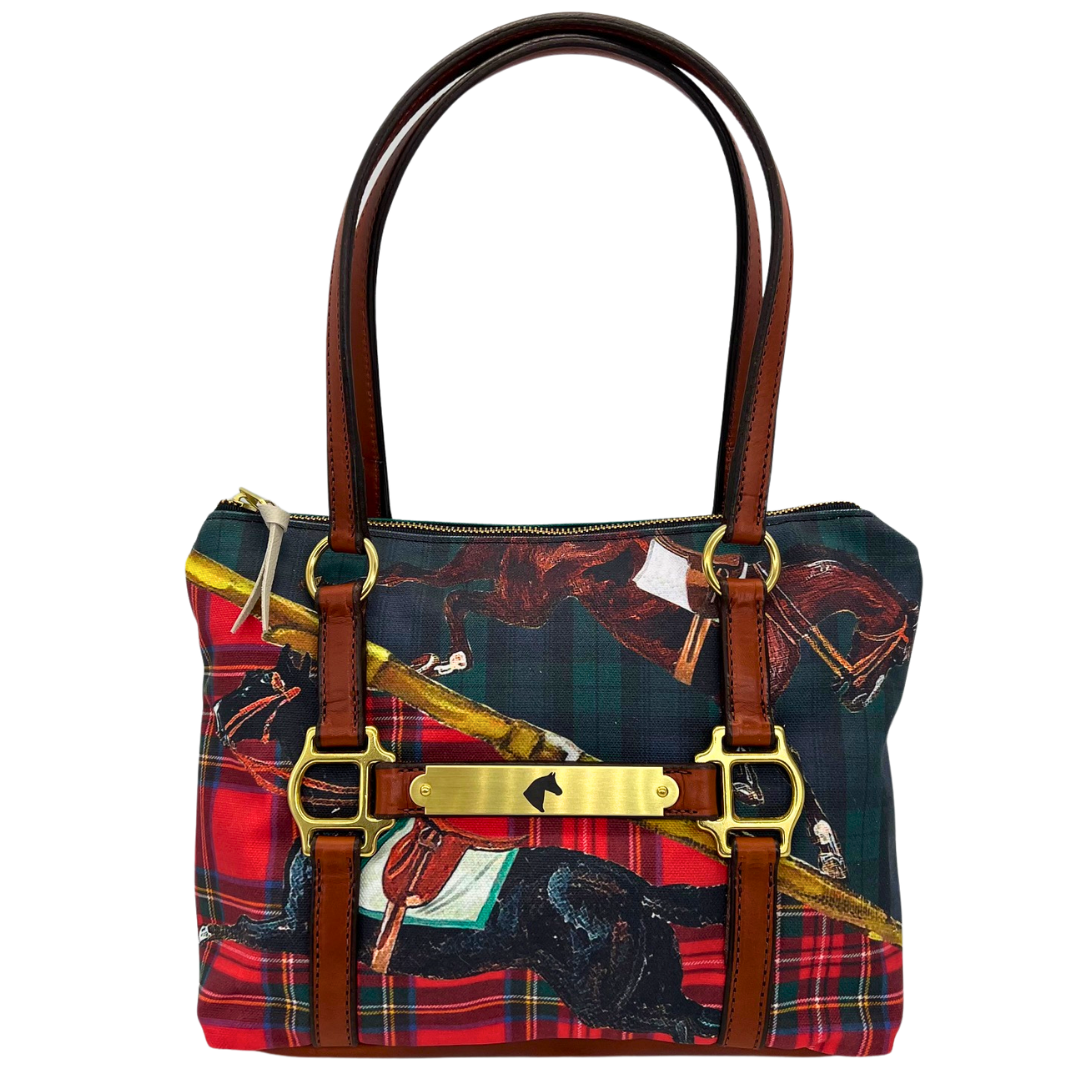 Stable Satchel in Tartan Horses