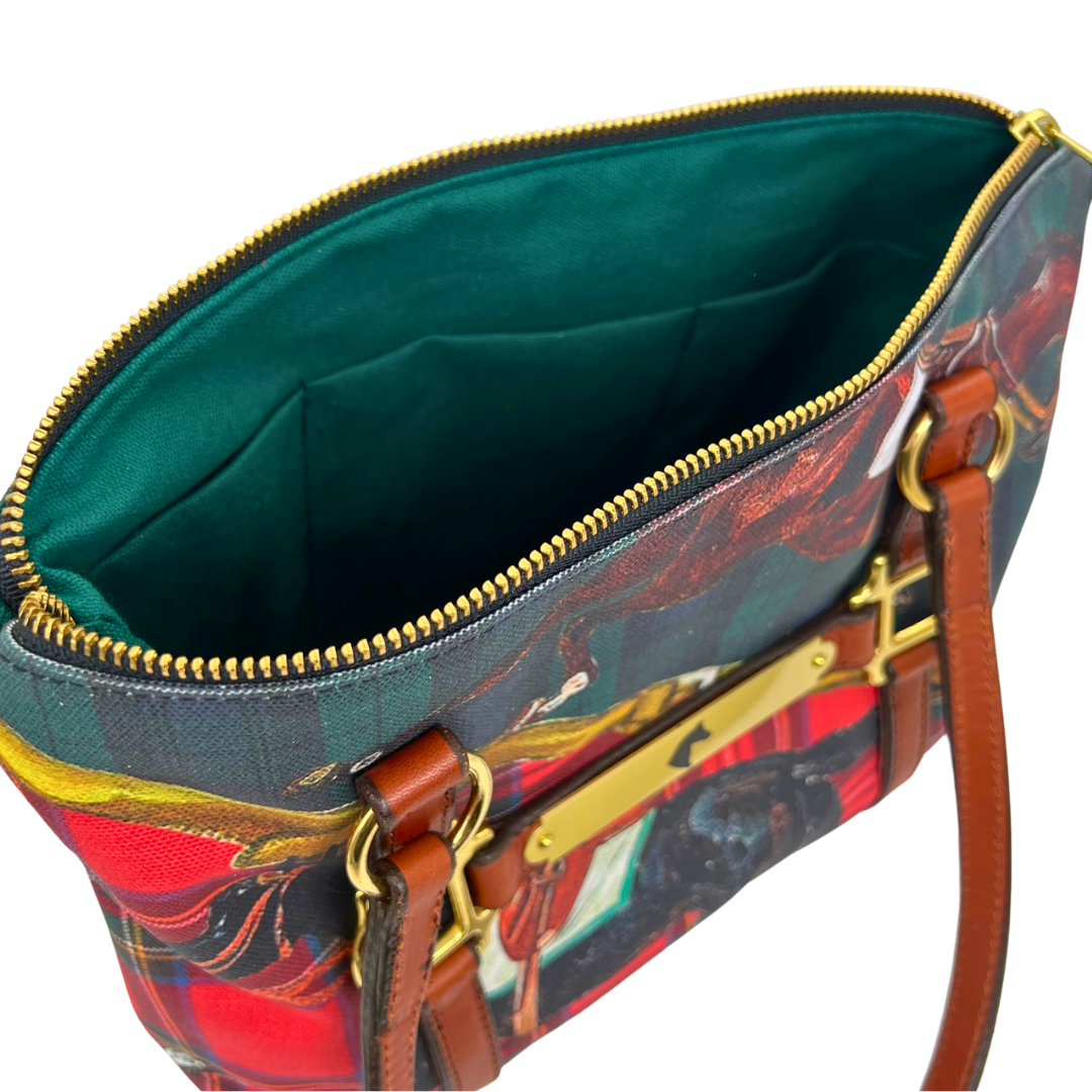 Stable Satchel in Tartan Horses
