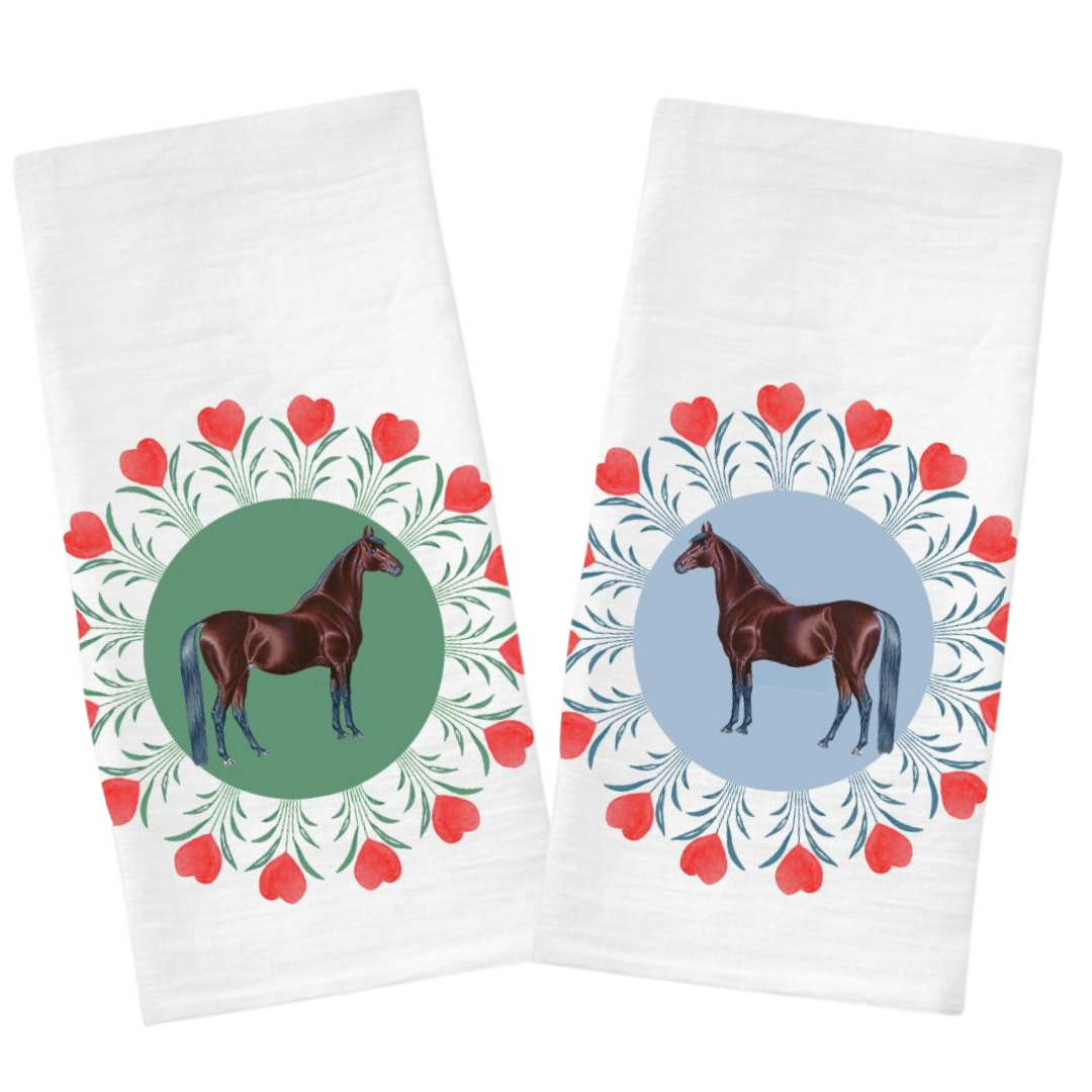 The Style of the Sporting Life™ Equine Love Blossoms Tea Towel - Set of 2