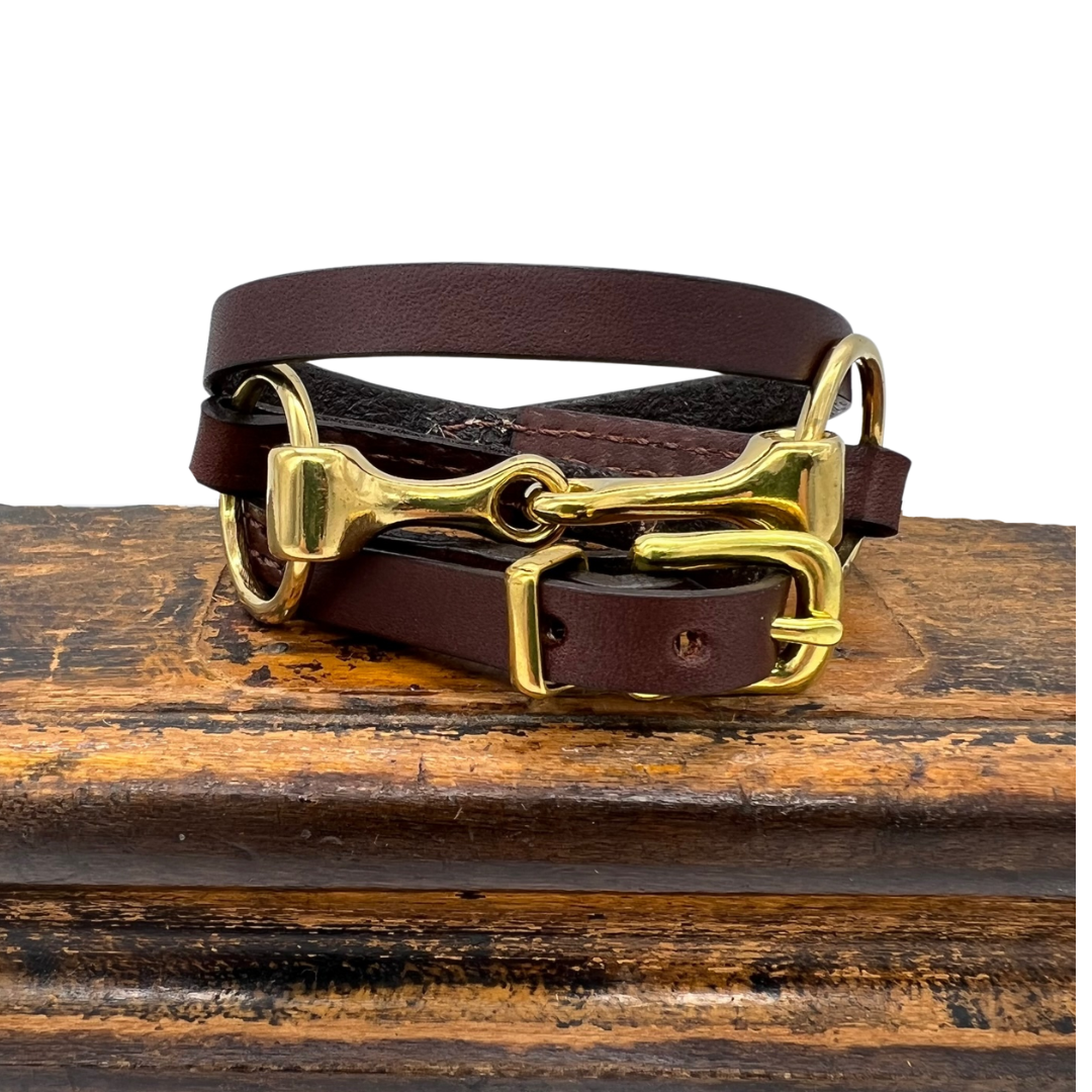 Snaffle Bit Bridle Leather Wrap Bracelet