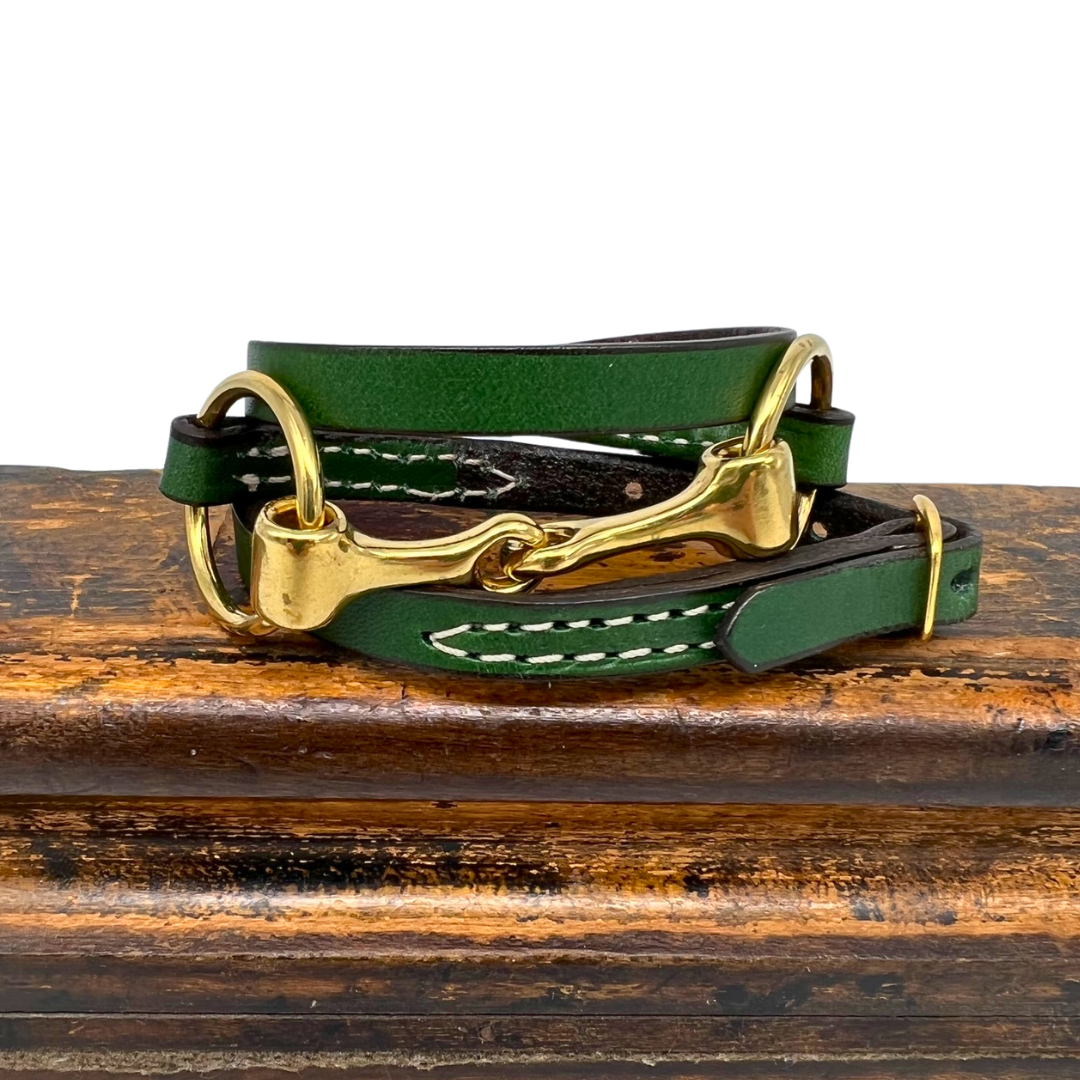 Snaffle Bit Bridle Leather Wrap Bracelet