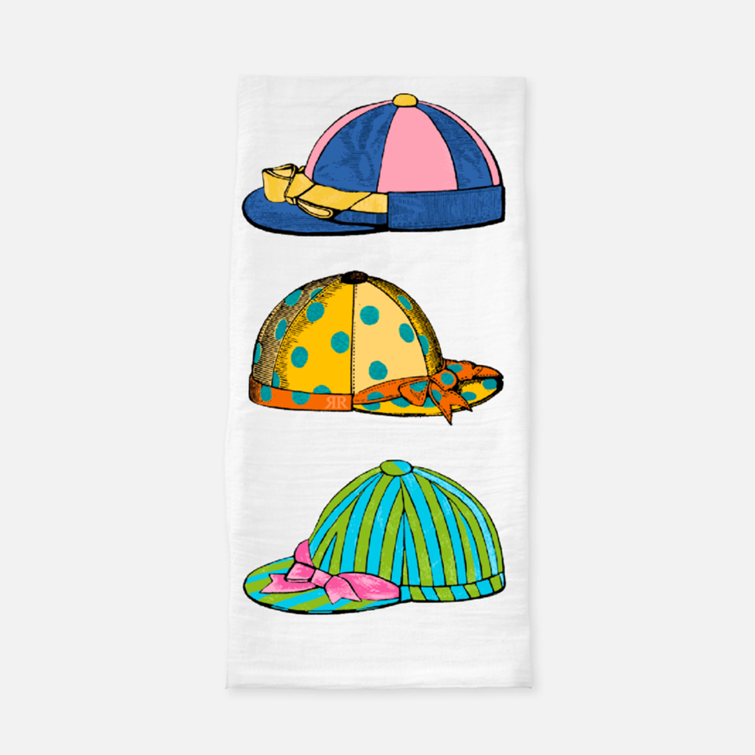 The Style of the Sporting Life™ Jockey Caps Tea Towel - Set of 2