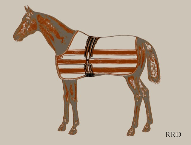 Rebecca Ray Lilly Horse Orange & Cream Blanket- Limited Edition