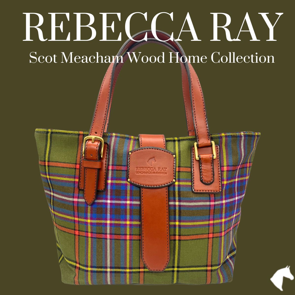 Smaller Leather Bag with a Harris Tweed Contrast Panel. Rob Roy Tartan, Buffalo Plaid Acorn Style Crossbody store Zippered Tote. Made in Canada