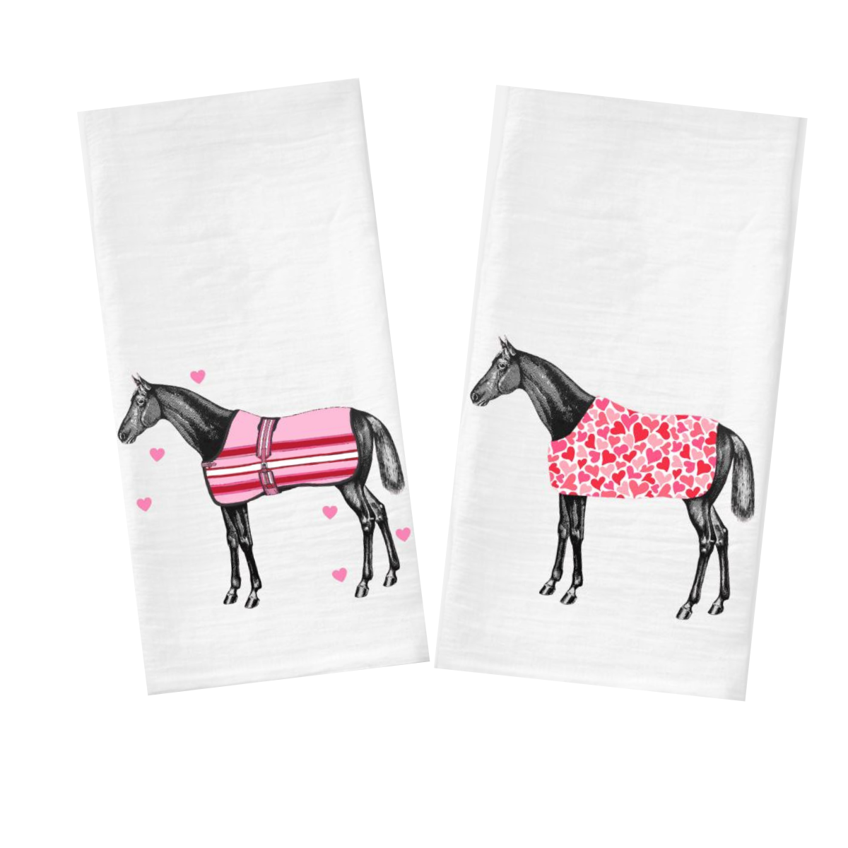 The Style of the Sporting Life™ Lilly Horse Hearts Tea Towel - Set of 2