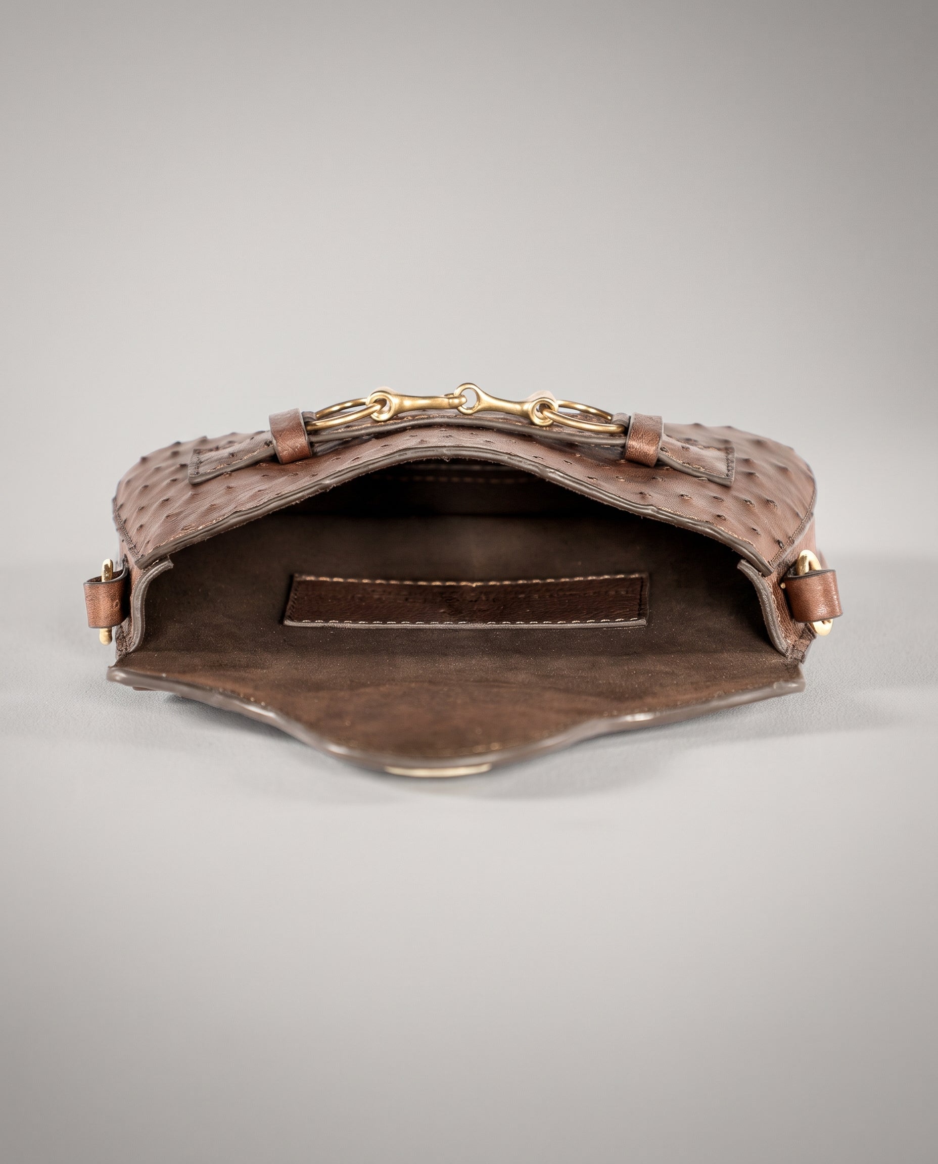 Chocolate Ostrich Blair Mini Crossbody - Chocolate Ostrich