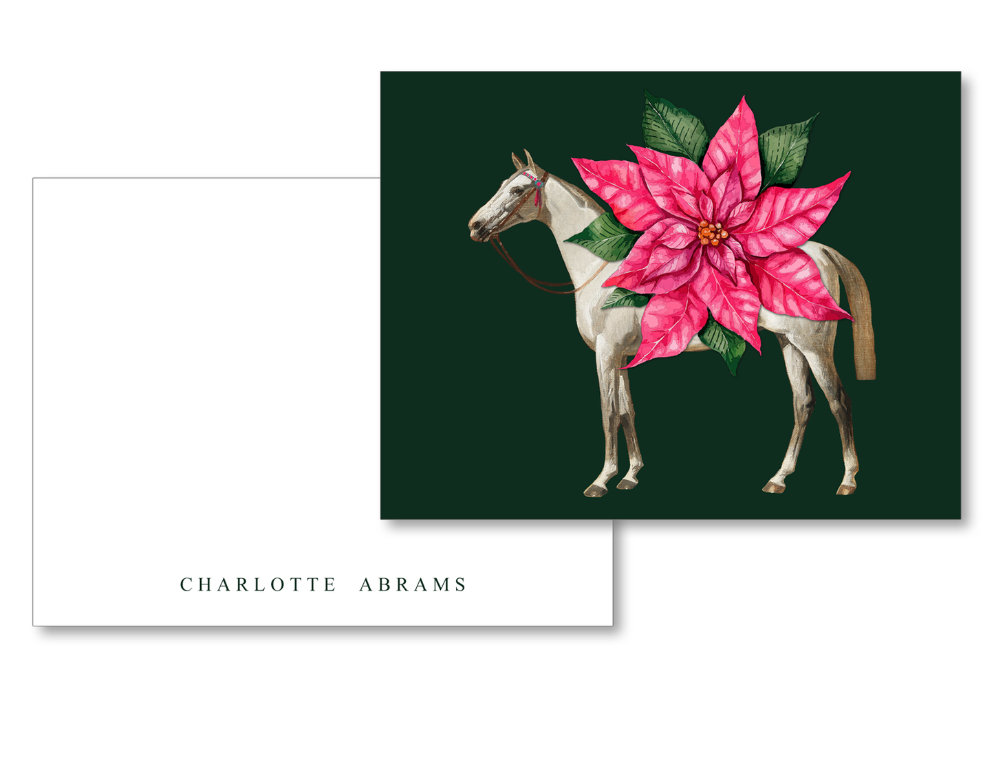 The Style of the Sporting Life™ Personalized Pink Poinsettia Flower Correspondence Cards