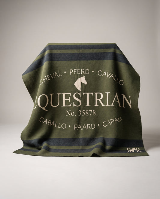 Equestrian Throw Blanket - Pine