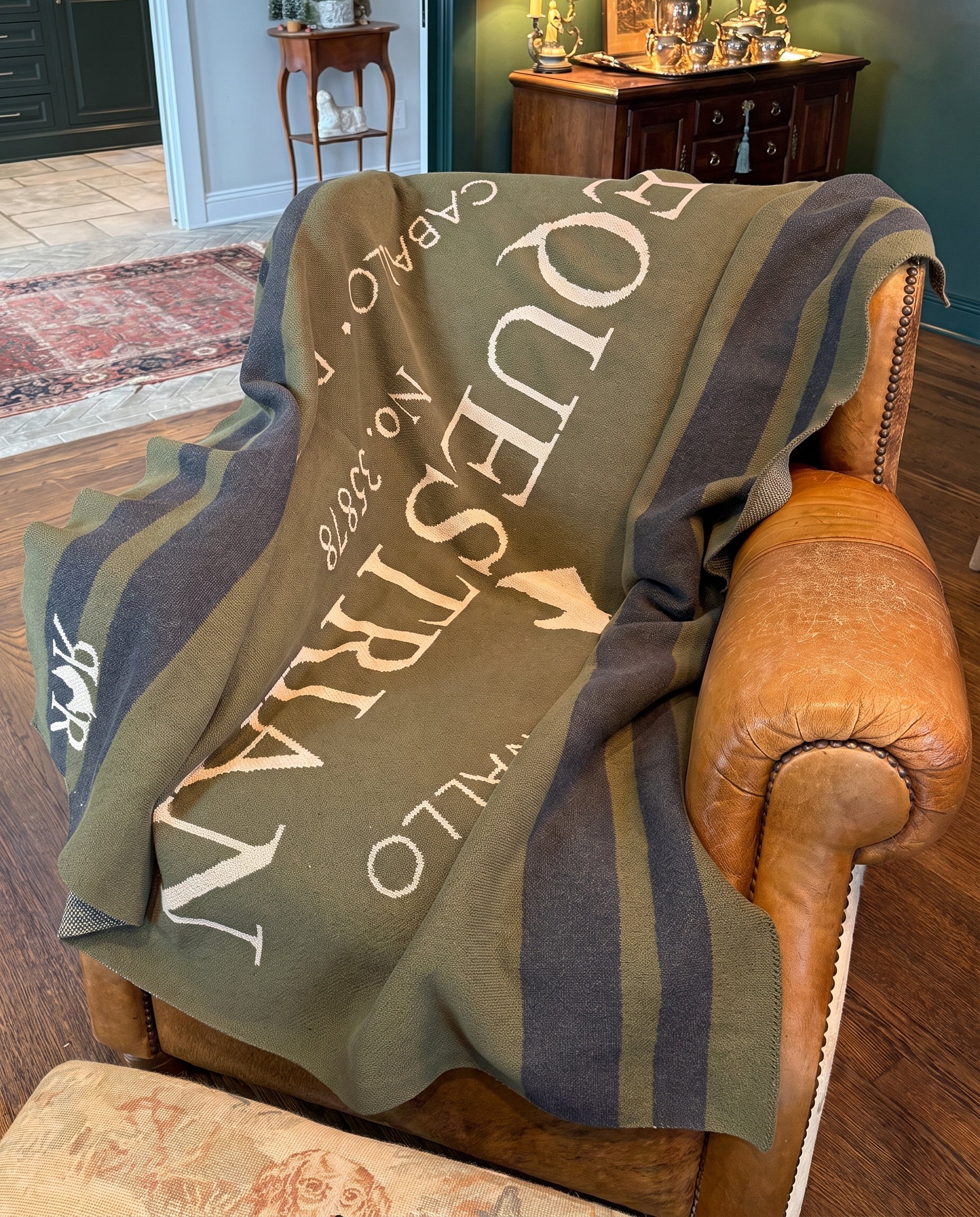 Equestrian Throw Blanket - Pine