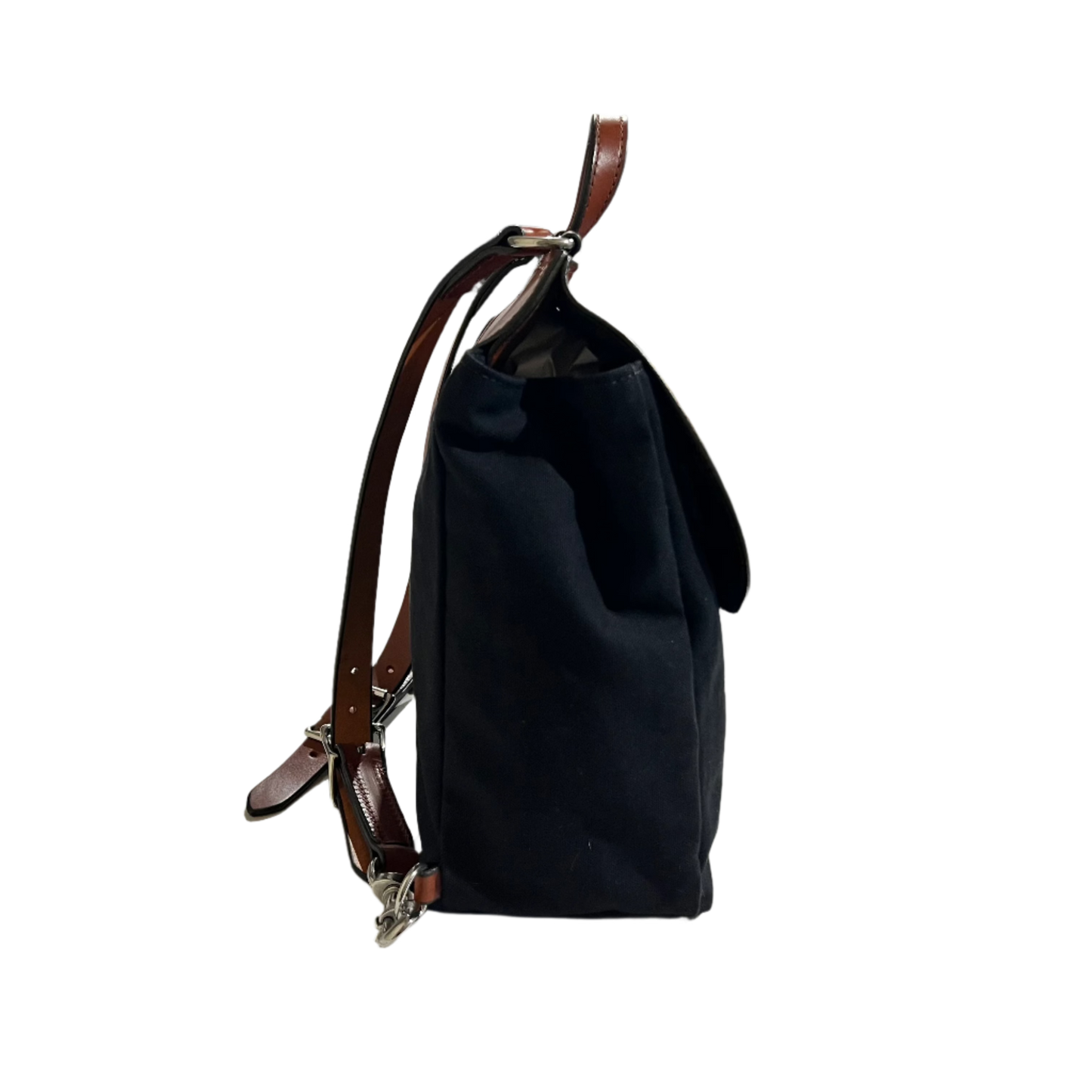 The Oxford Backpack in Black with Chestnut - Sample