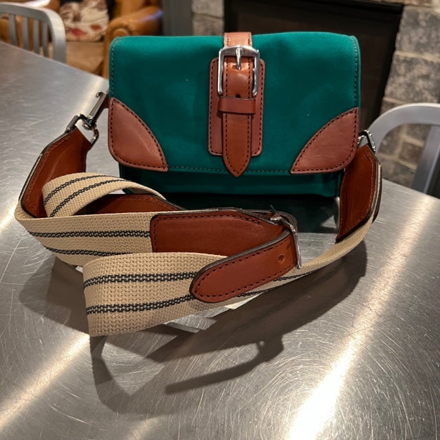 Racing Crossbody Bag in Kelly Green and Chestnut
