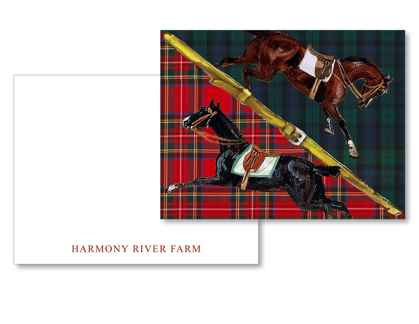 The Style of the Sporting Life™ Personalized Tartan Horses Correspondence Cards