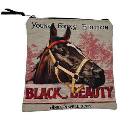 Black Beauty Horse Square Pouch