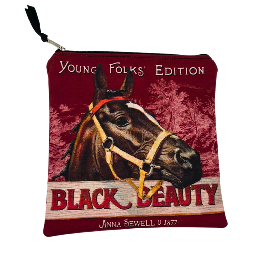 Black Beauty Horse Square Pouch