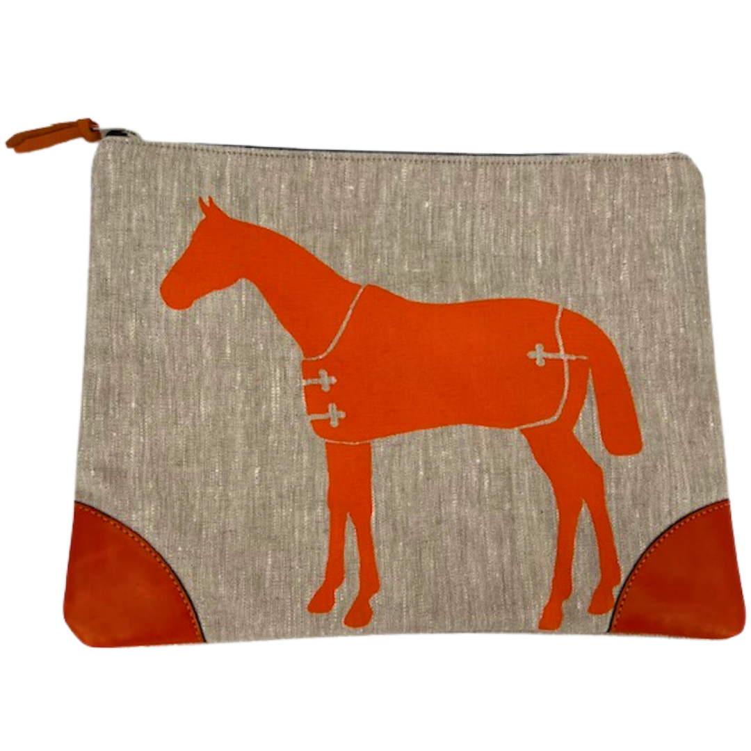 Lilly Horse Silhouette Linen Stable Pouch Large- 2 color options