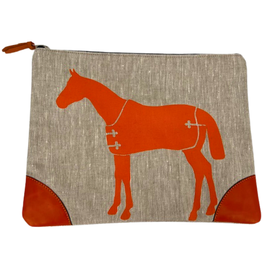 Lilly Horse Silhouette Linen Stable Pouch Large- 2 color options