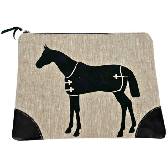 Lilly Horse Silhouette Linen Stable Pouch Large- 2 color options