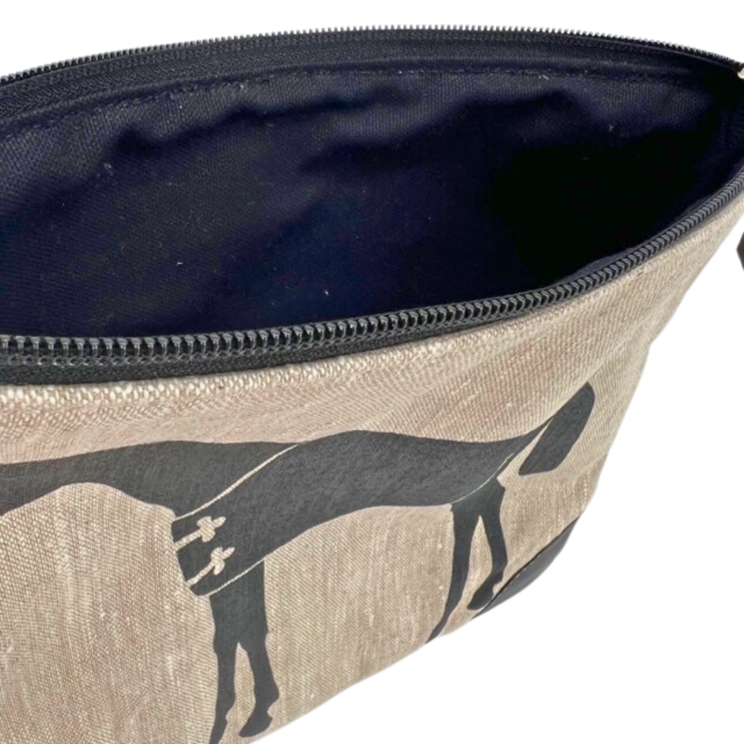 Lilly Horse Silhouette Linen Stable Pouch Large- 2 color options