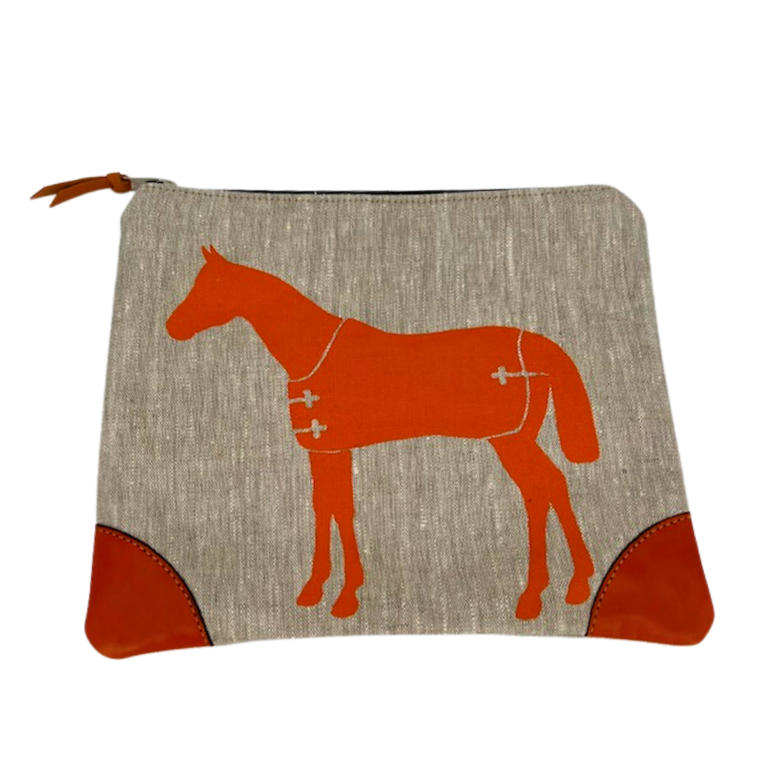 Lilly Horse Silhouette Linen Stable Pouch Small- 2 color options