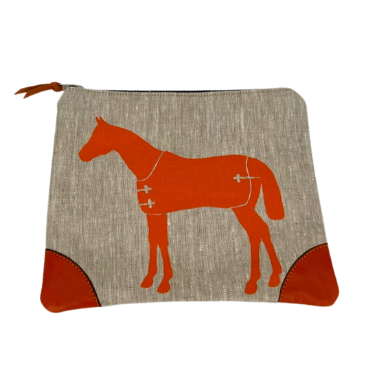 Lilly Horse Silhouette Linen Stable Pouch Small