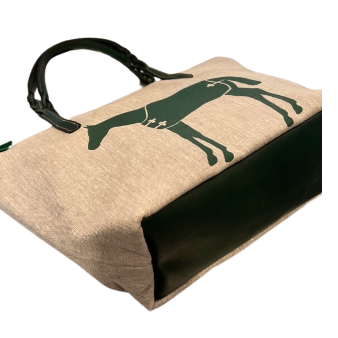 Lilly Horse Silhouette Linen Shoulder Bag