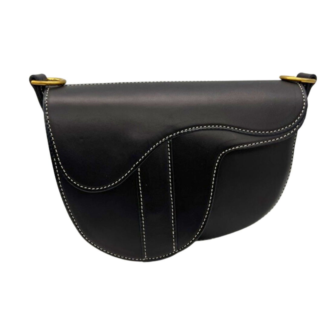ROOTS Black Pebbled Leather Purse Handbag, White Initial K, Magnet Closure