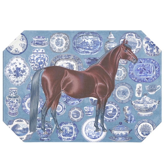 The Style of the Sporting Life™ Chinoiserie Bay Horse Placemats