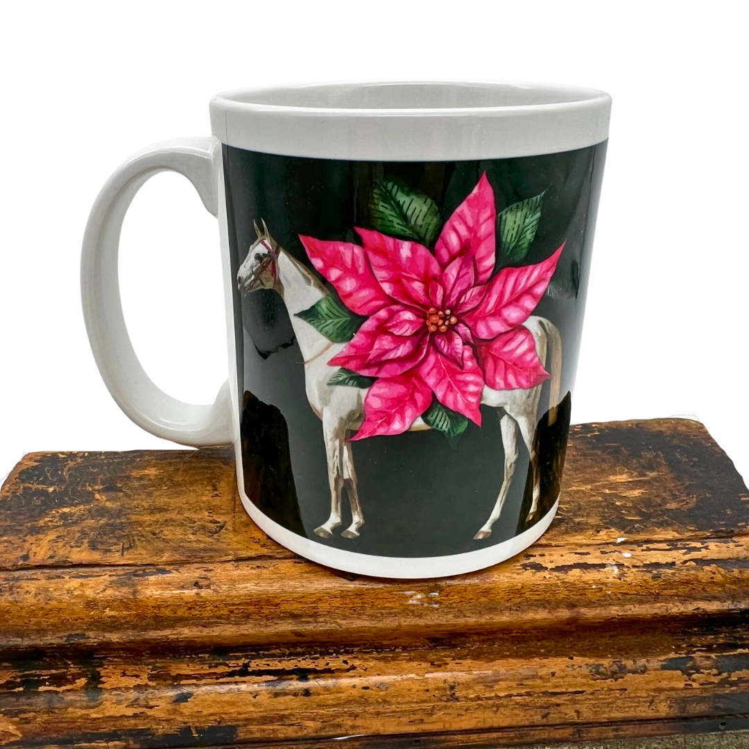 Pink Poinsettia Flower Mug Set