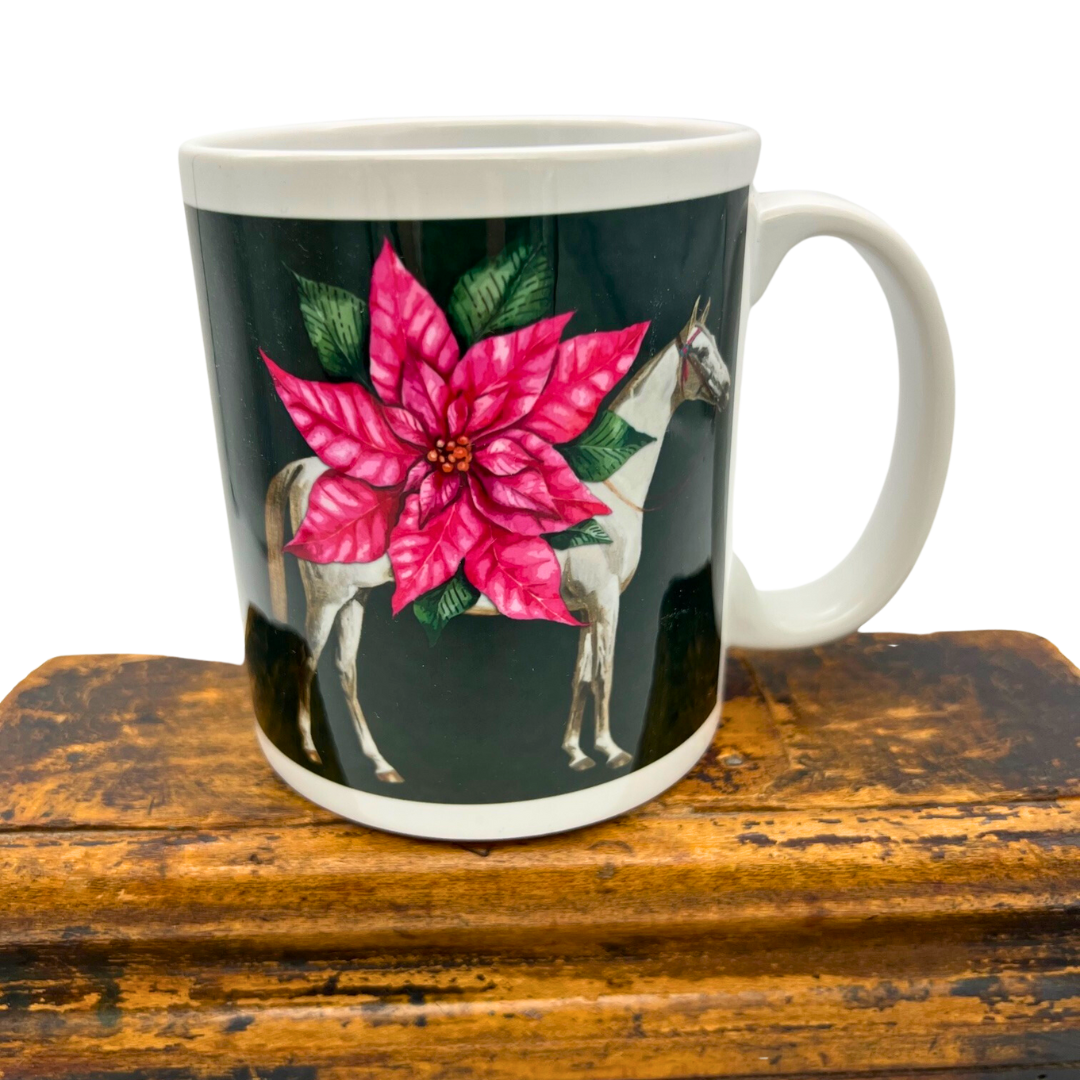 Pink Poinsettia Flower Mug Set