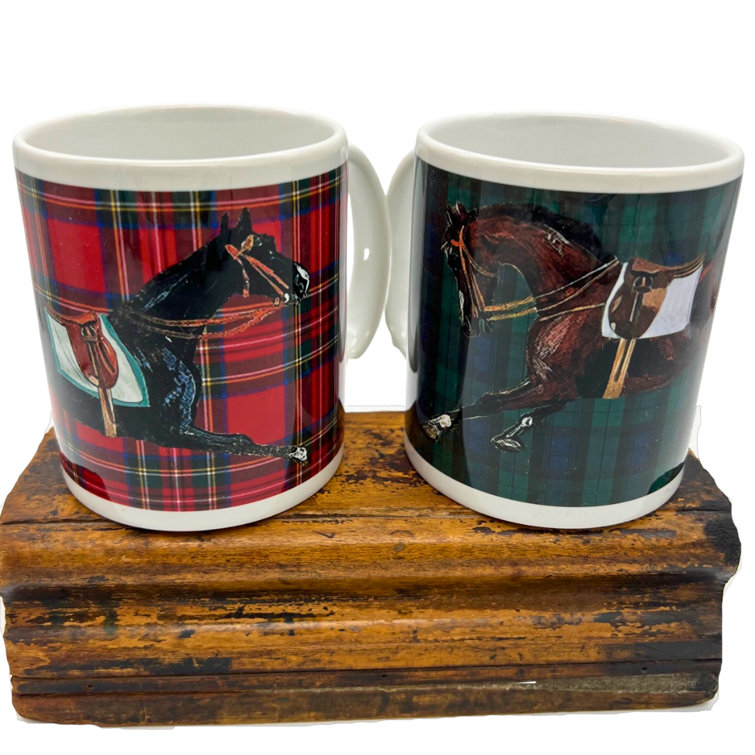 Tartan Horses Mug- set of 2