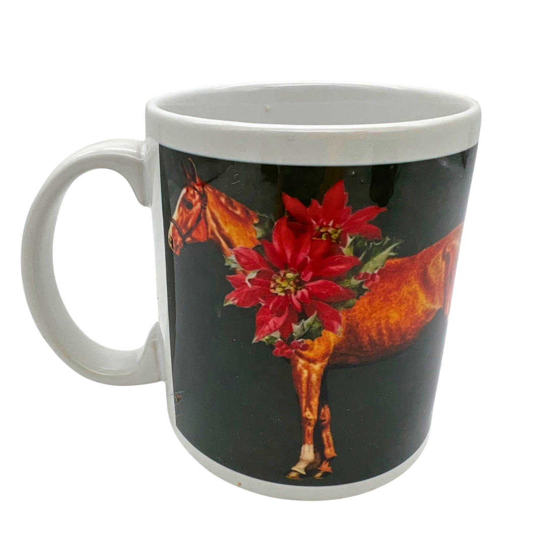 Poinsettia Horses Mug - set of 4