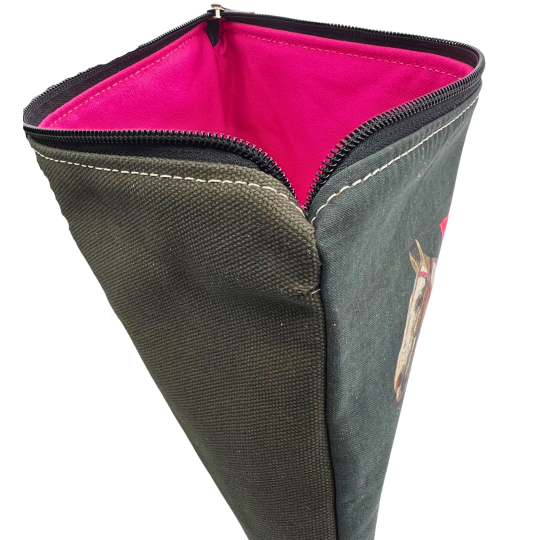 Pink Poinsettia Flower Large Pouch