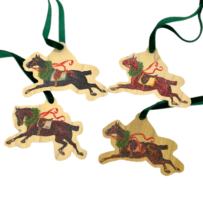The Style of the Sporting Life™ Vintage Horses Wooden Ornament Set