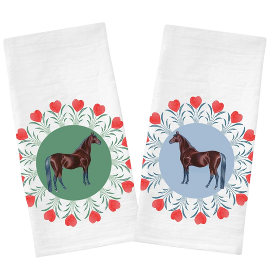 The Style of the Sporting Life™ Equine Love Blossoms Tea Towel - Set of 2