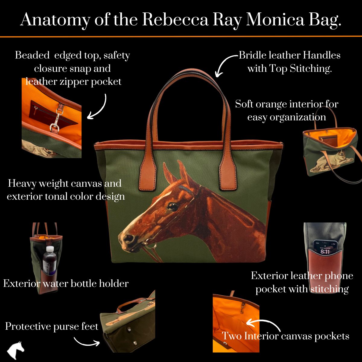 Monica Handbag-Chestnut Horse