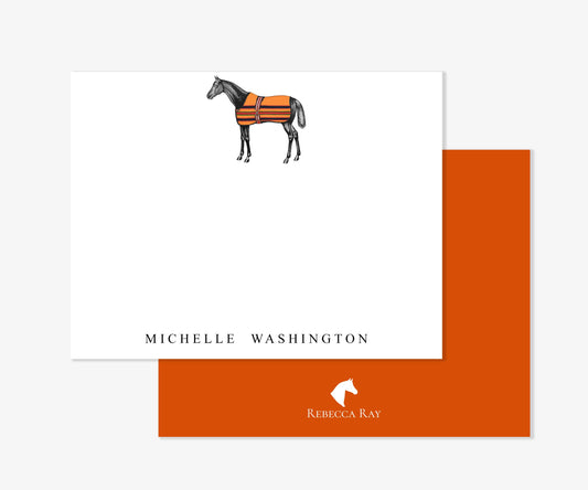 The Style of the Sporting Life™ Personalized Color Lilly Horse Correspondence Cards