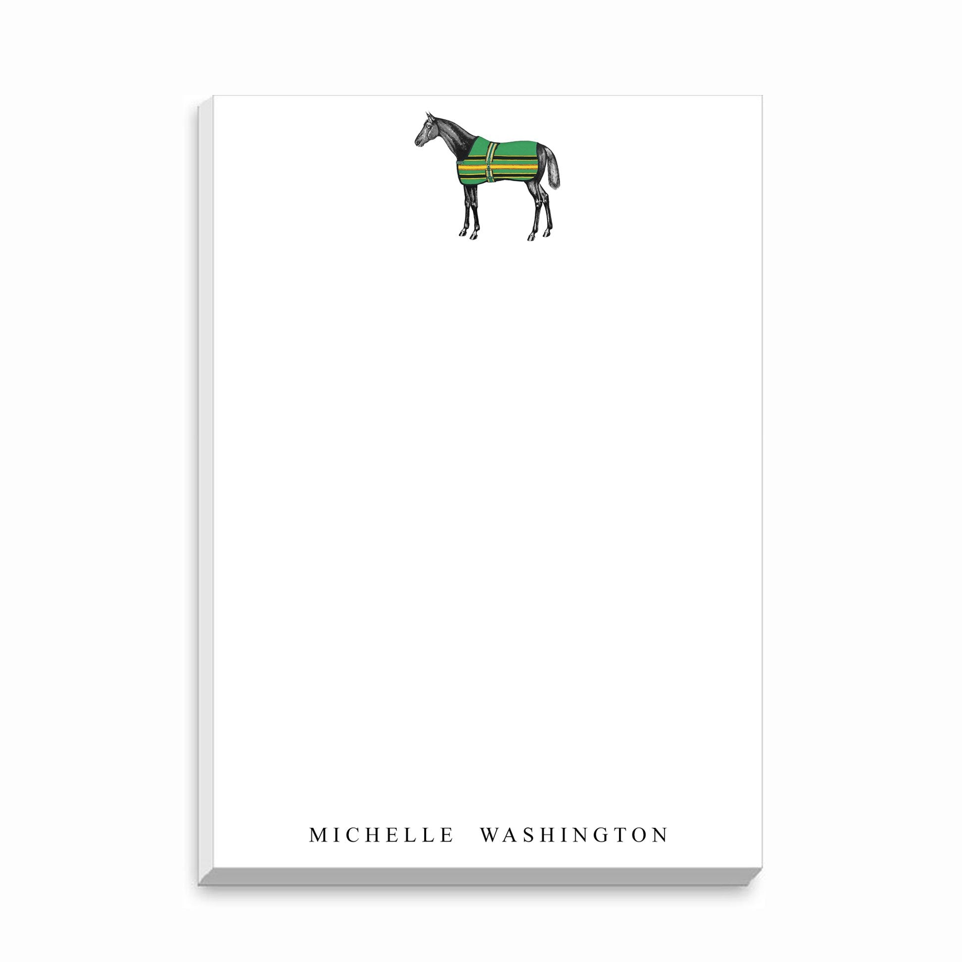 The Style of the Sporting Life™ Personalized Color Lilly Horse Notepad
