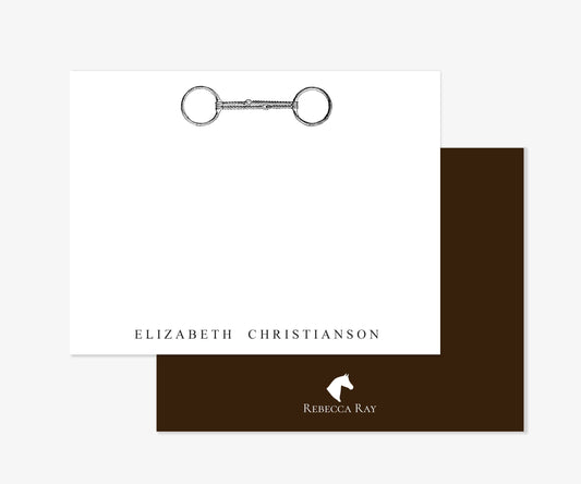 The Style of the Sporting Life™ Personalized Black and White Vintage Snaffle Correspondence Cards